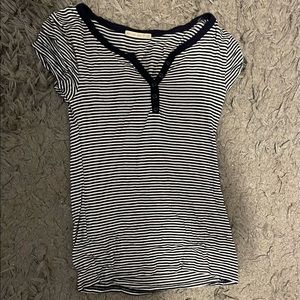 Women’s Striped White And Blue Top Small